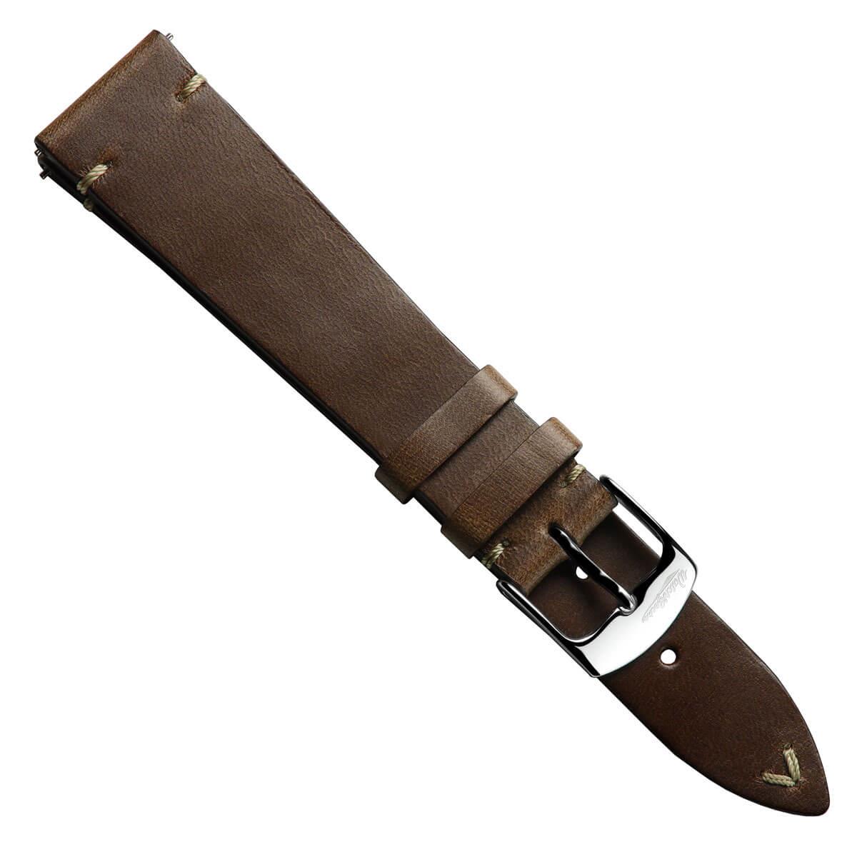 Genuine Horween Chromexcel® V-Stitch Leather Watch Strap - Chromexcel Light Brown