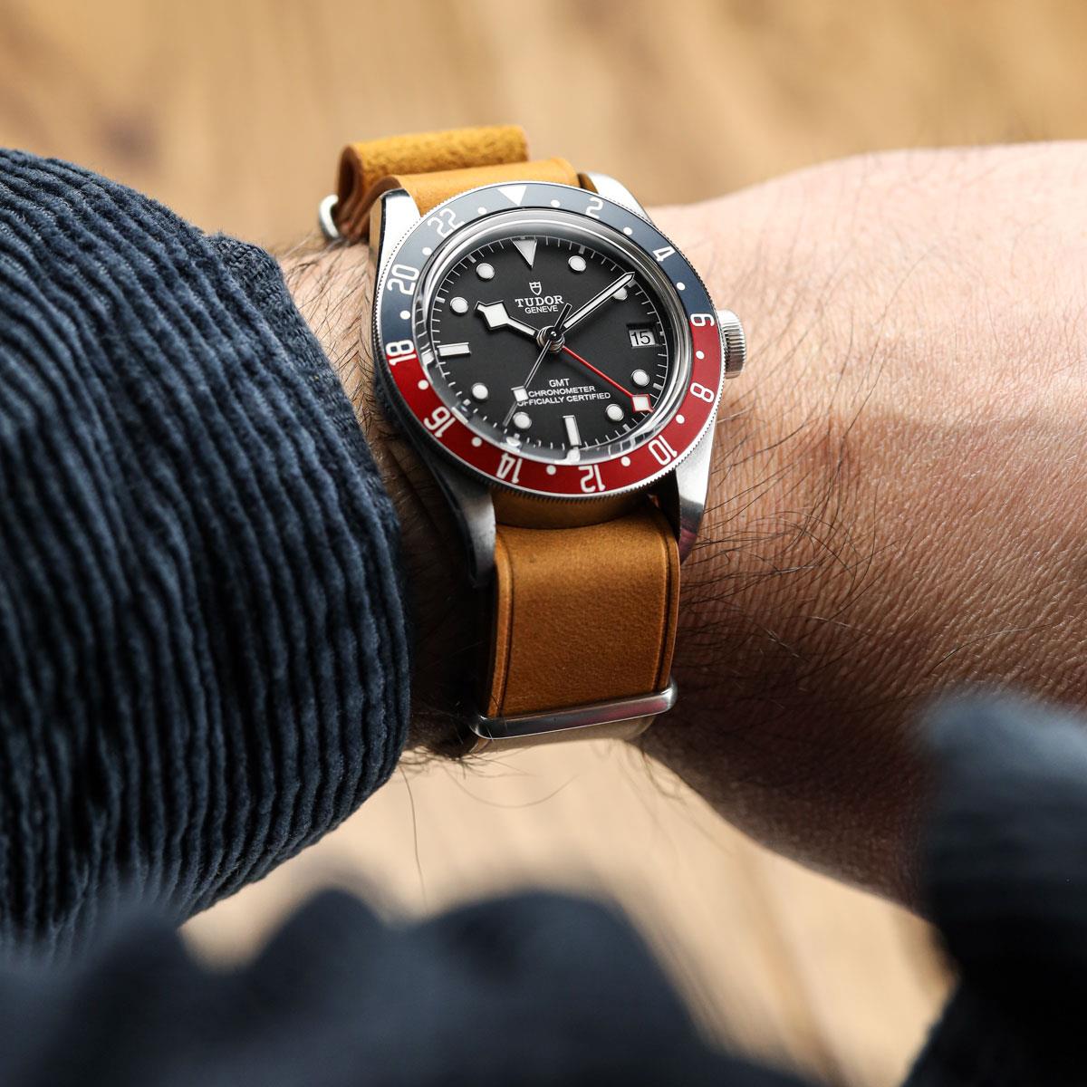 Cambridge Genuine Leather British Military Watch Strap - Light Brown
