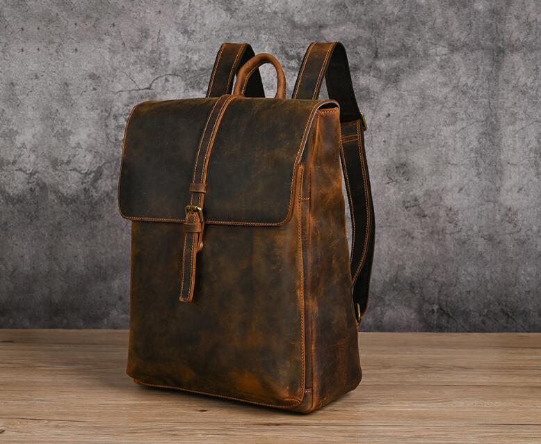 Handcrafted Womens Shopping Leather backpack Purse