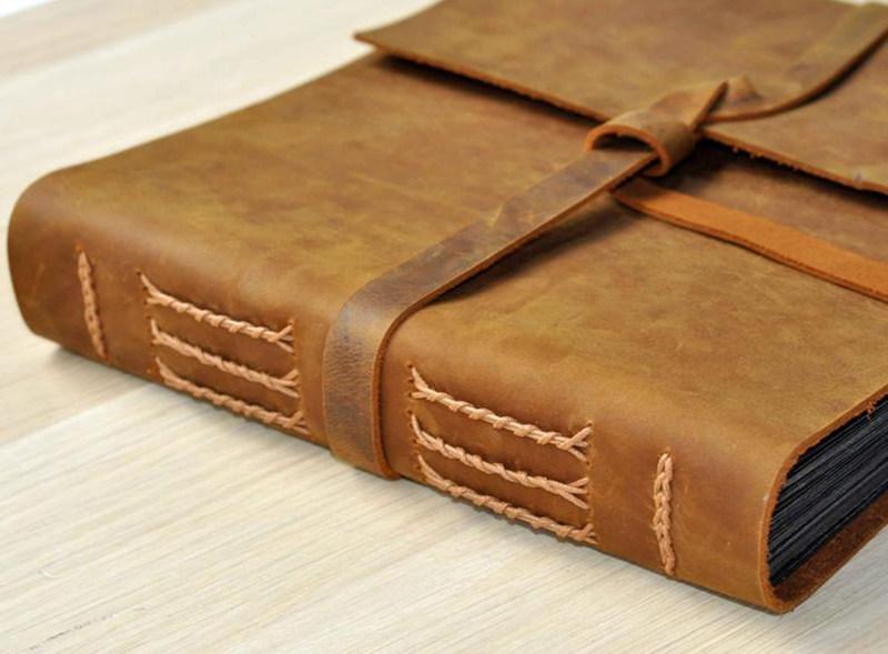Engraved Leather Bridal Shower Guest Book Album