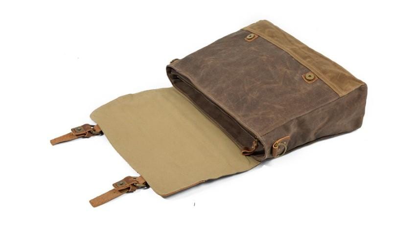 Canvas Leather Briefcase for Men Messenger