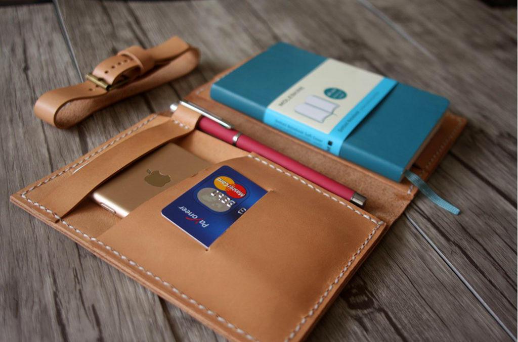 Custom Leather Pocket Moleskine Cover Notebook Holder