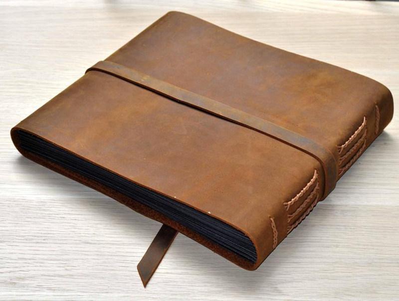 Rustic Brown Baby Boy Photo Albums Personalised