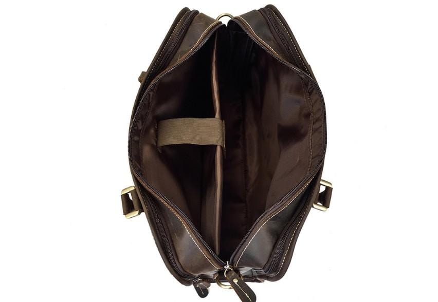 Dark Brown Mens Leather Stylish Laptop Bags
