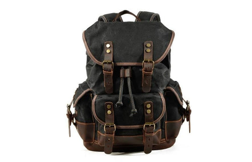 Army Green Womens Waxed Canvas Backpack Purse Bag