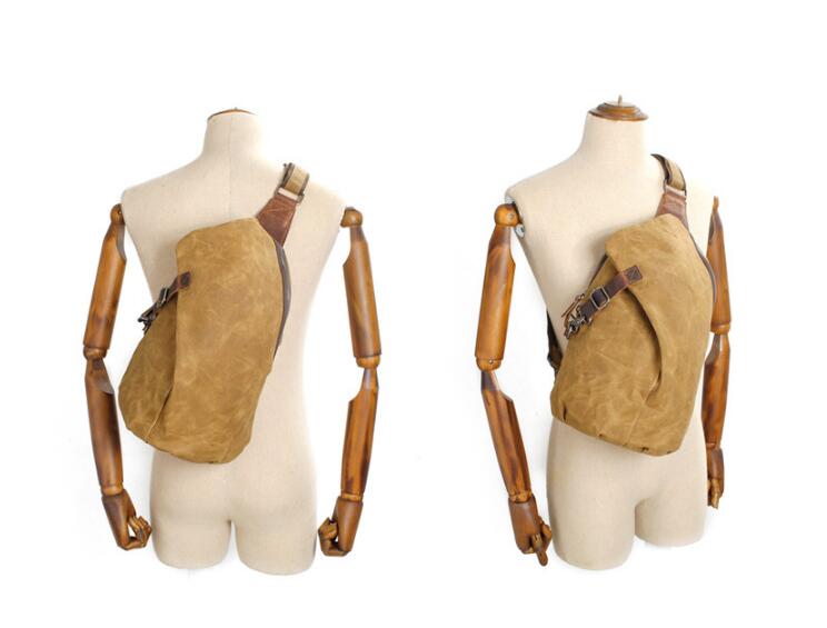 Canvas Chest Bag for Men Grey, Green, Black