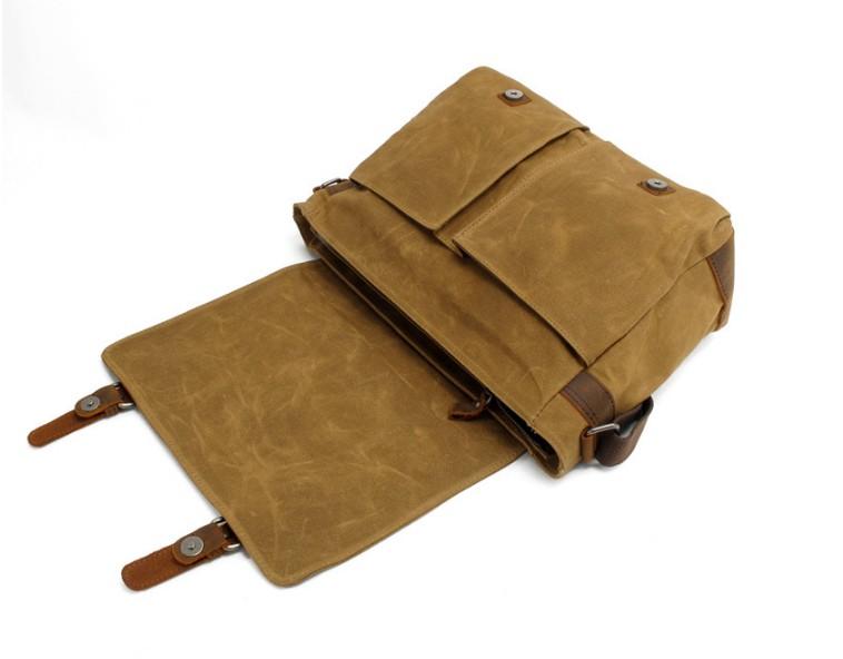 Black Canvas Messenger Bag Shoulder Handbag