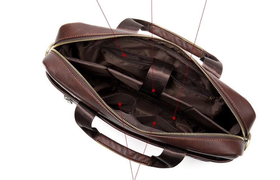 Leather Laptop Messenger Bag Brown Handbag