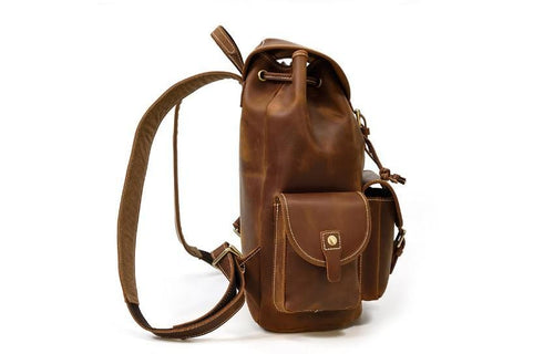 Brown Leather Large Backpack Purse for Women & Men