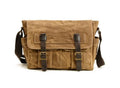 Canvas and Leather Messenger Bag Shoulder Handbag