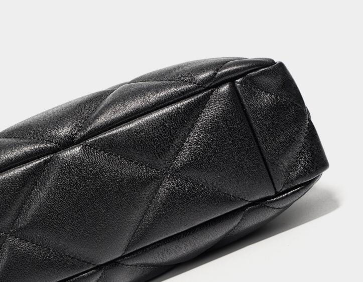 Women's Black Leather Tote Handbag