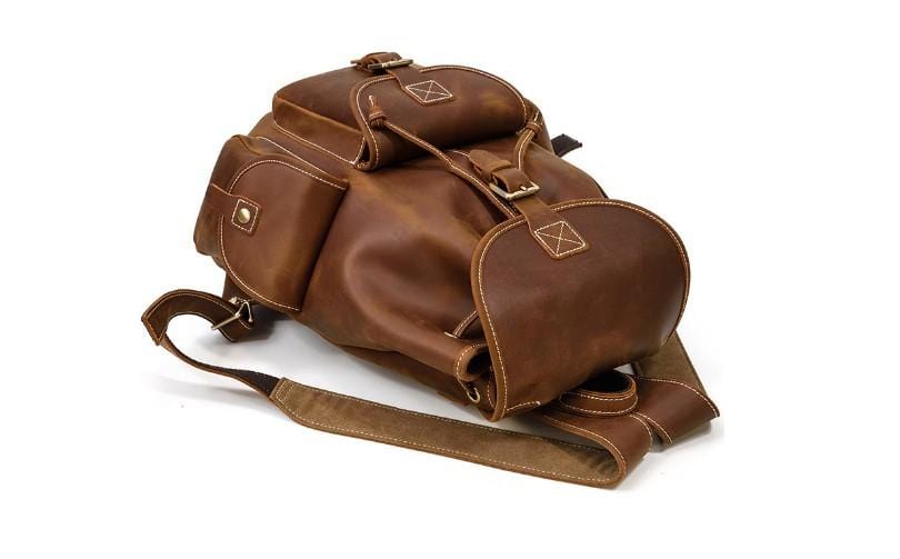 Brown Leather Large Backpack Purse for Women & Men