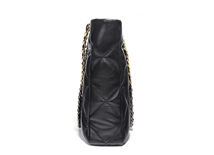 Women's Black Leather Tote Handbag