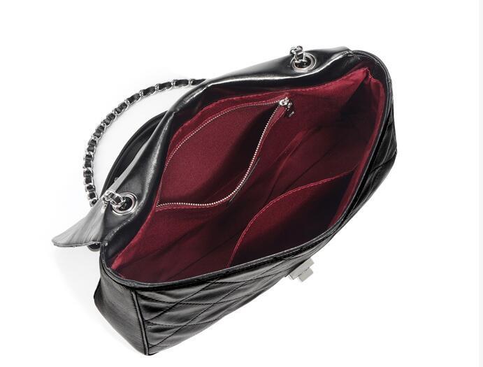Designer Women's Black Leather Tote Handbag