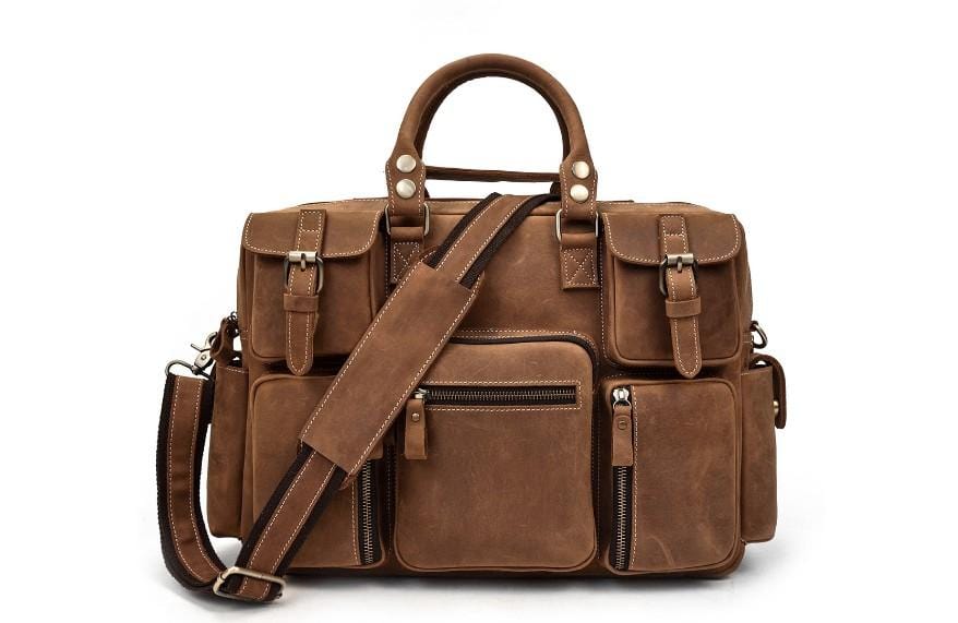 Leather Travel Duffle Luggage Bag Weekender