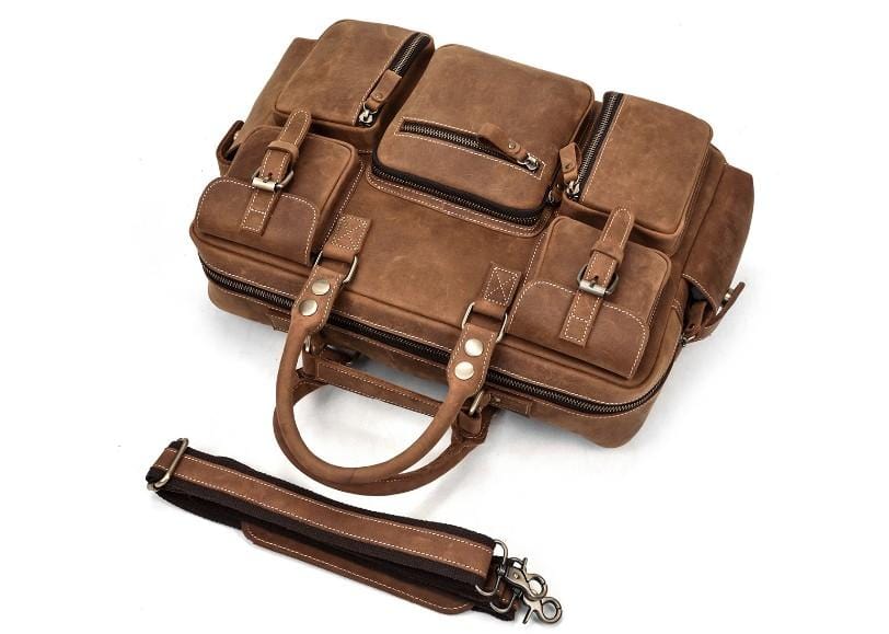 Leather Travel Duffle Luggage Bag Weekender