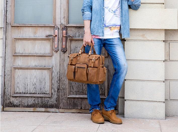 Leather Travel Duffle Luggage Bag Weekender