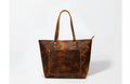 Leather Tote Bag Zipper Handbag