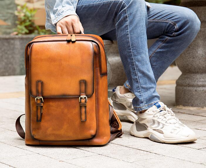 Genuine Leather Backpack Womens