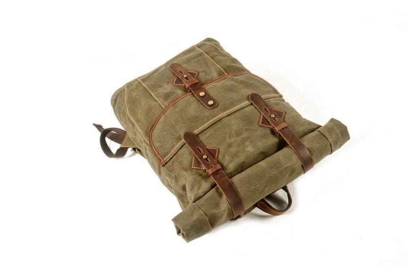 Canvas Leather Backpacks for School Student