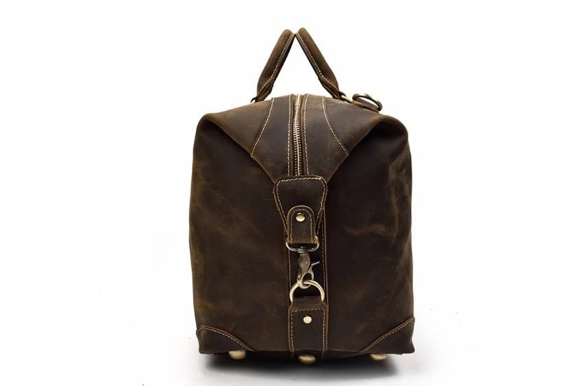 Mens & Womens Brown Leather Weekend Luggage Bag