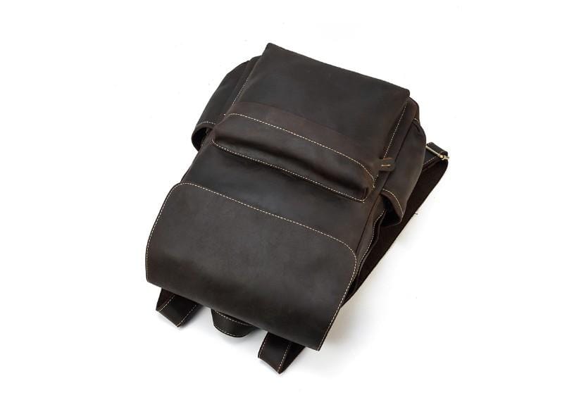 Distressed Leather Travel Backpack Purse