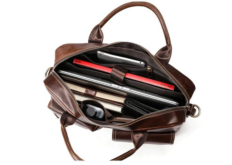 Womens Brown Leather Messenger Bag Mens Satchel