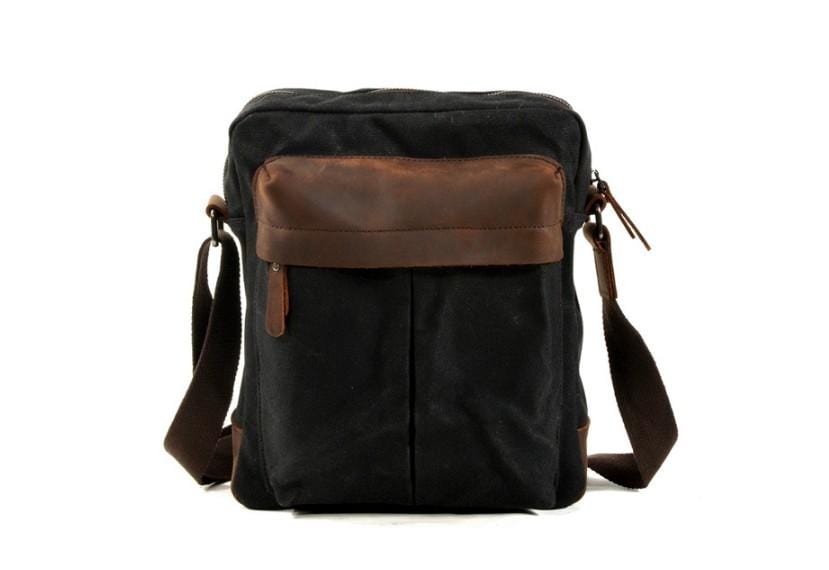 Unisex Canvas Crossbody Messenger Bag Leather Handbag