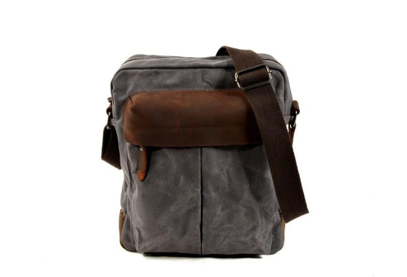 Unisex Canvas Crossbody Messenger Bag Leather Handbag