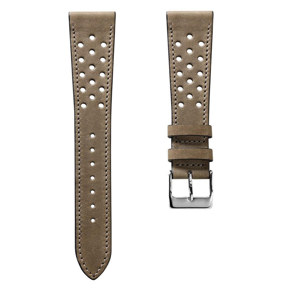 Correa de Reloj de Cuero Perforado Missouri de WatchGecko - Beige Elegante y Confort para tu Reloj