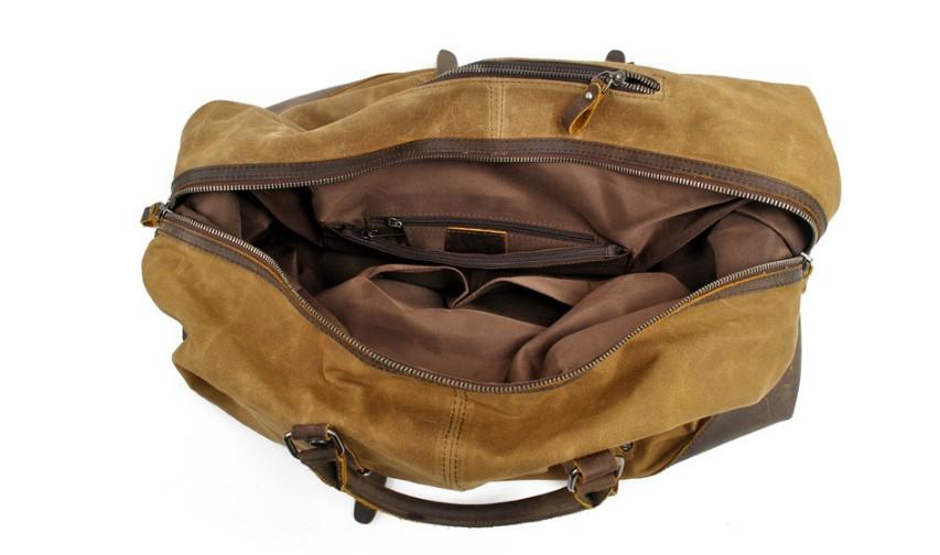 Men's & Women's Vintage Waxed Canvas and Leather Travel bag