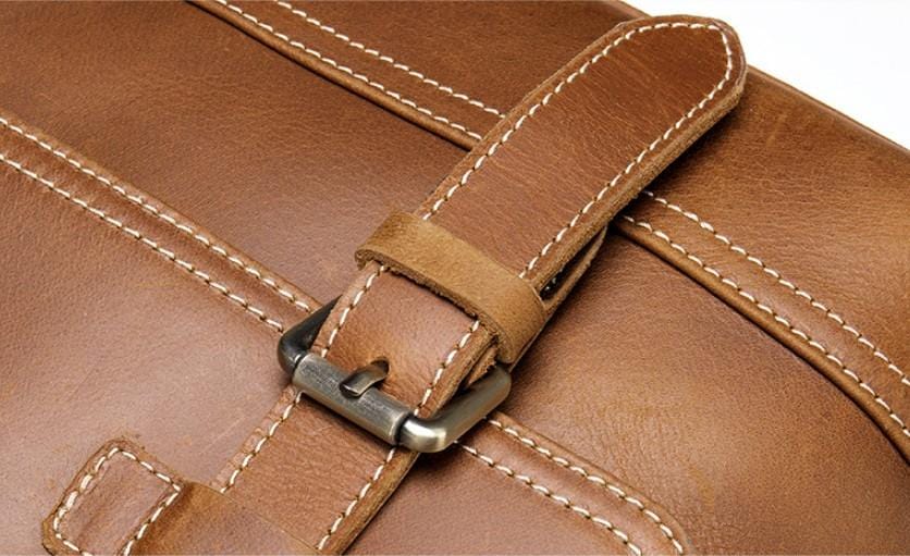 Mens Vintage Leather Messenger Bag Womens Satchel
