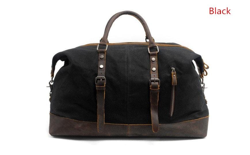 Men's & Women's Vintage Waxed Canvas and Leather Travel bag