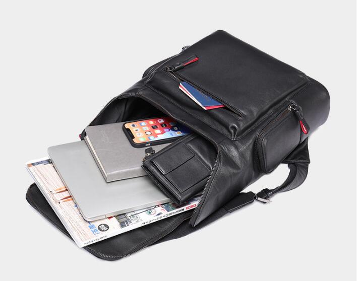 Large Black Leather Backpack Bag