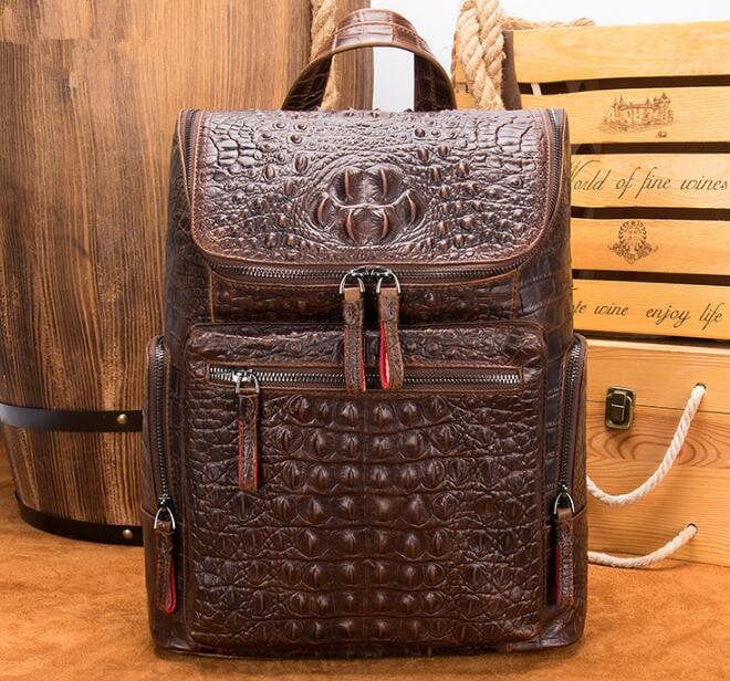 Large Black Leather Backpack Bag
