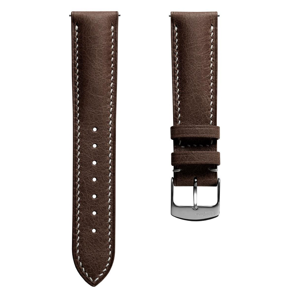 Lerano Tuscan Leather Watch Strap with Padding - Elegant Medium Brown Color