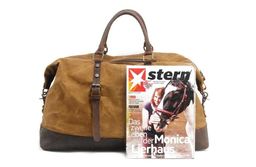 Men's & Women's Vintage Waxed Canvas and Leather Travel bag
