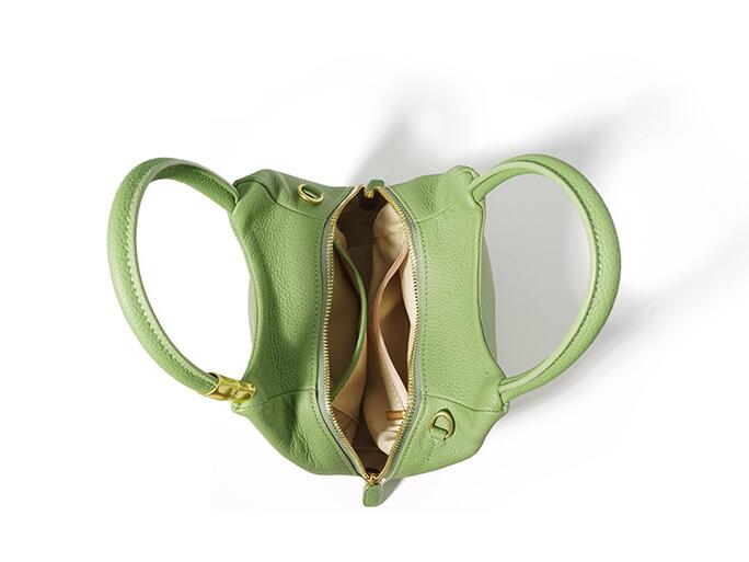 Green Small Women's Leather Tote Crossbody Handbag