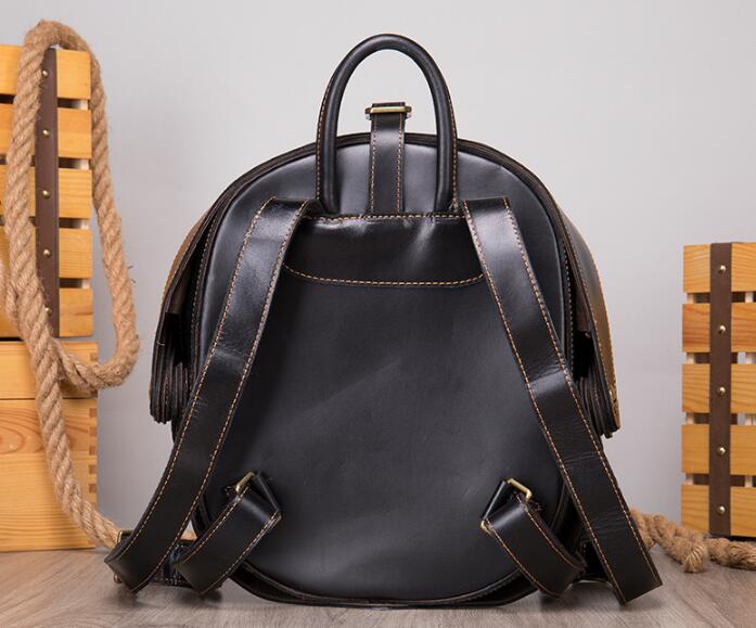 Designer Red Leather Backpack Bag