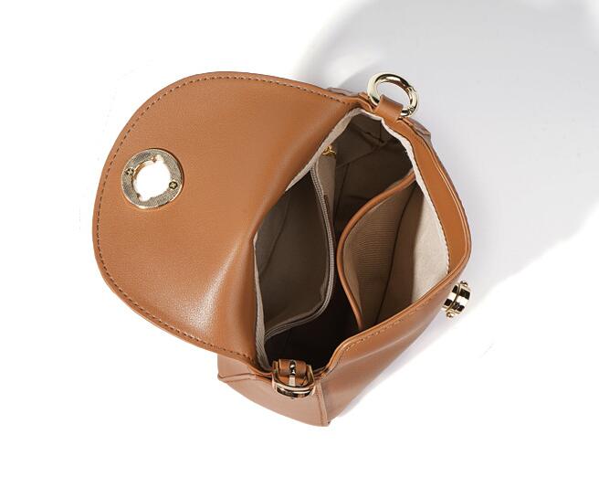 Brown Small Women's Leather Tote Crossbody Handbag