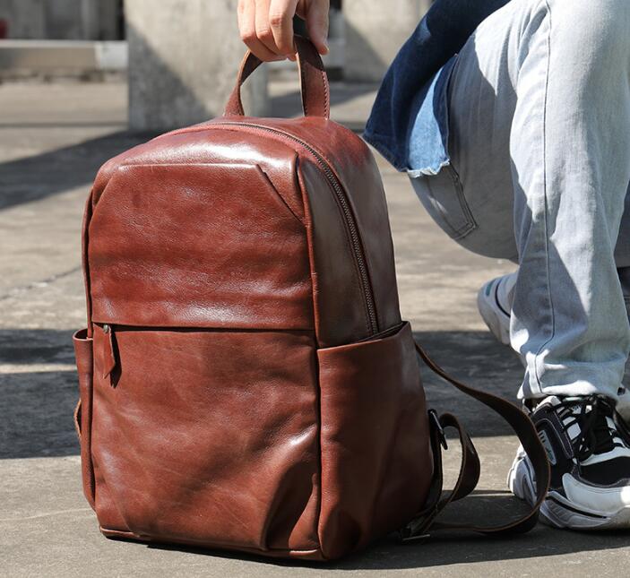 Luxury Black Leather Backpack Bag