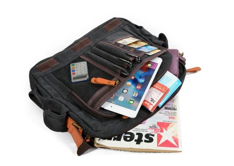 Denim Canvas Messenger Bag Leather Shoulder Bags