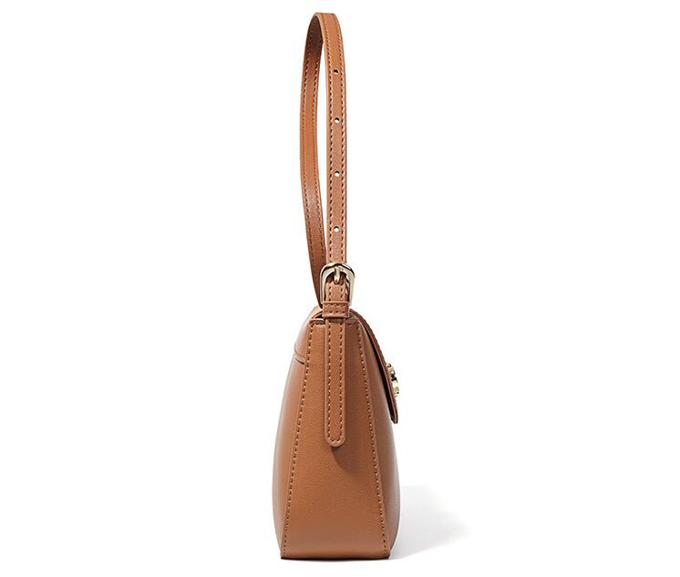 Brown Small Women's Leather Tote Crossbody Handbag