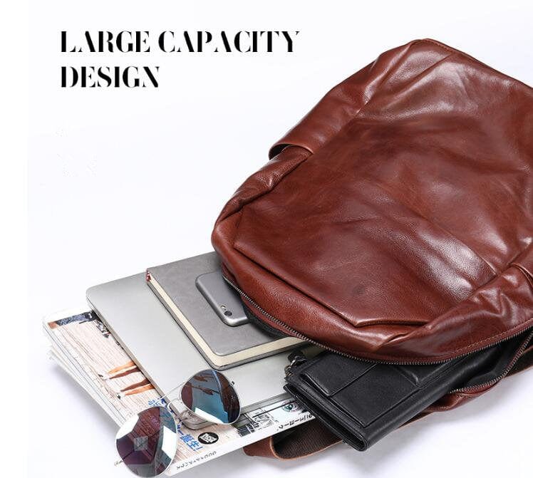 Luxury Black Leather Backpack Bag