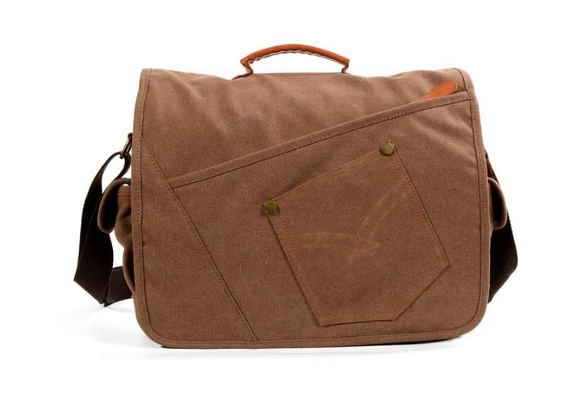 Denim Canvas Messenger Bag Leather Shoulder Bags