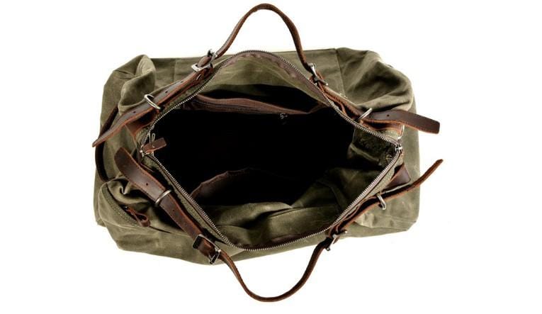 Men's & Women's Canvas Duffel Weekender Travel Bag with Leather Straps