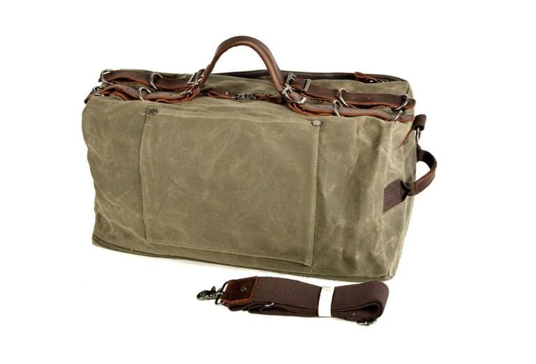 Men's & Women's Canvas Duffel Weekender Travel Bag with Leather Straps
