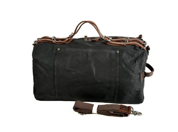 Men's & Women's Canvas Duffel Weekender Travel Bag with Leather Straps
