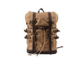 Canvas and Leather Backpack Purse Bag