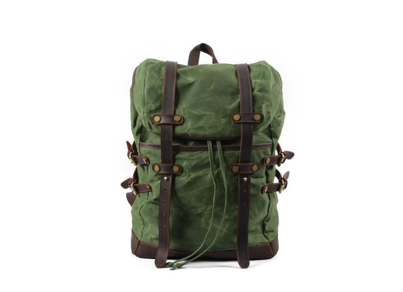 Canvas and Leather Backpack Purse Bag